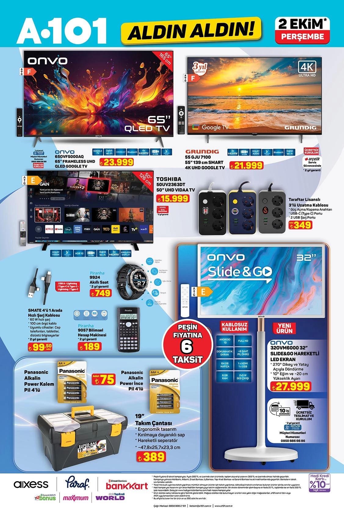  A101 2 Ekim televizyon akıllı saat