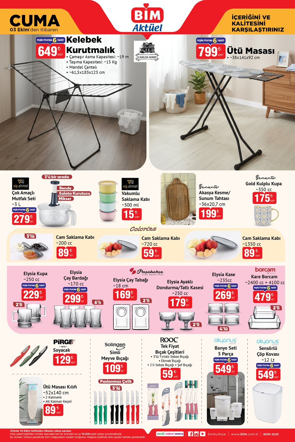 BİM 3 Ekim mutfak ürünleri fırsatı
