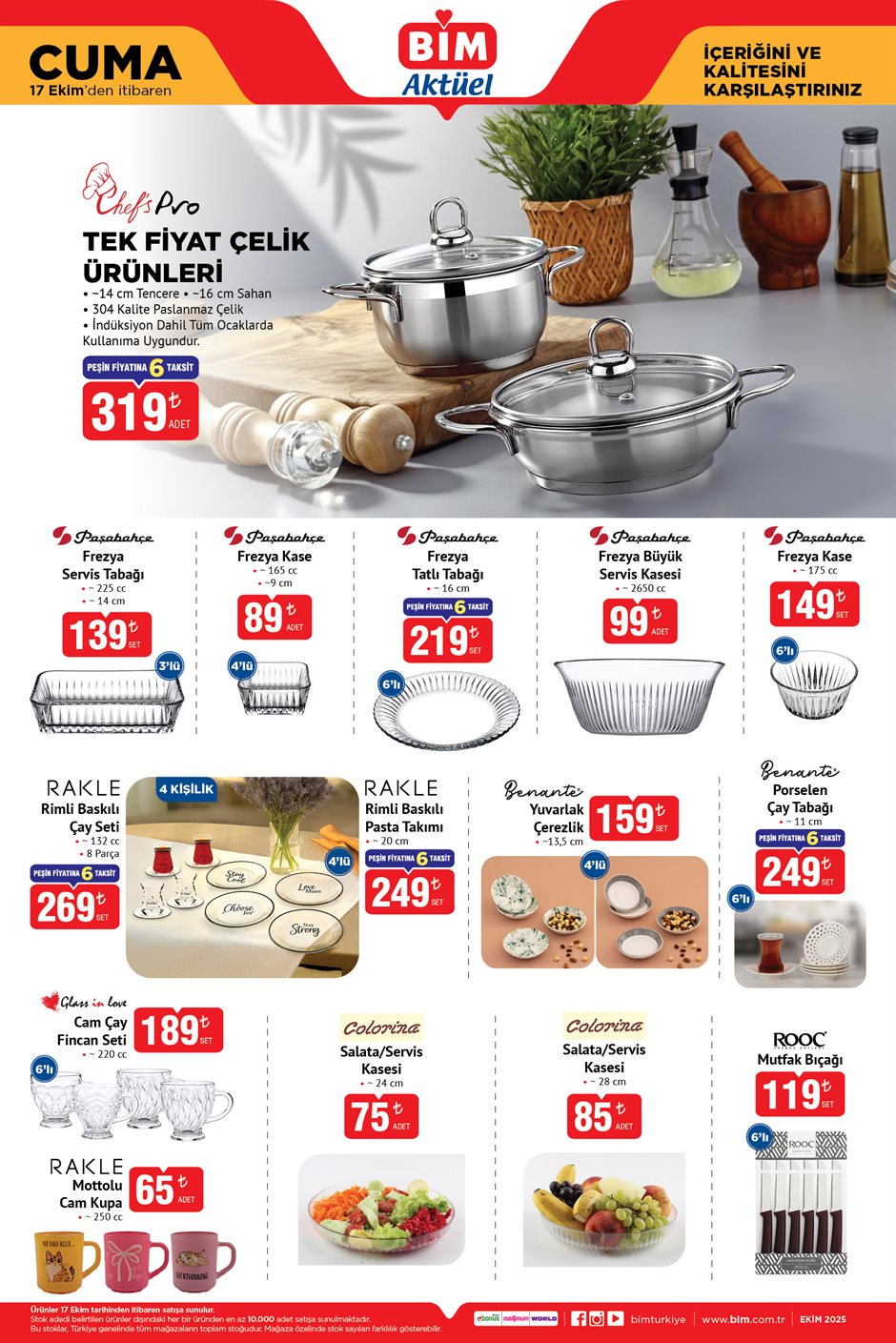 17 Ekim BİM Aktüel Ürünler