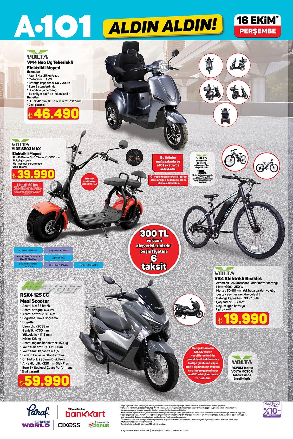 A101 elektrikli araçlar 16 Ekim