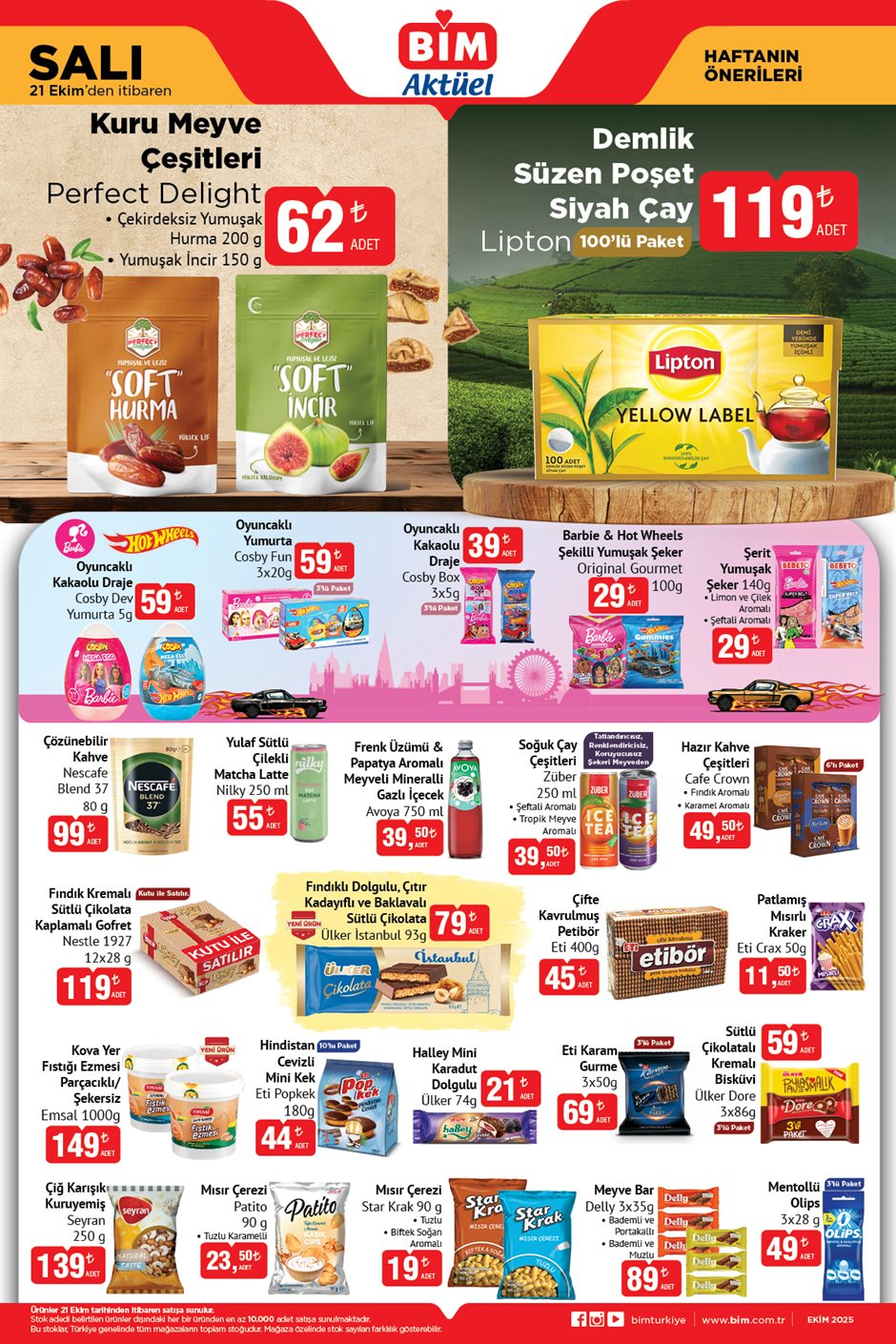 BİM 21 Ekim 2025 atıştırmalık fırsatları