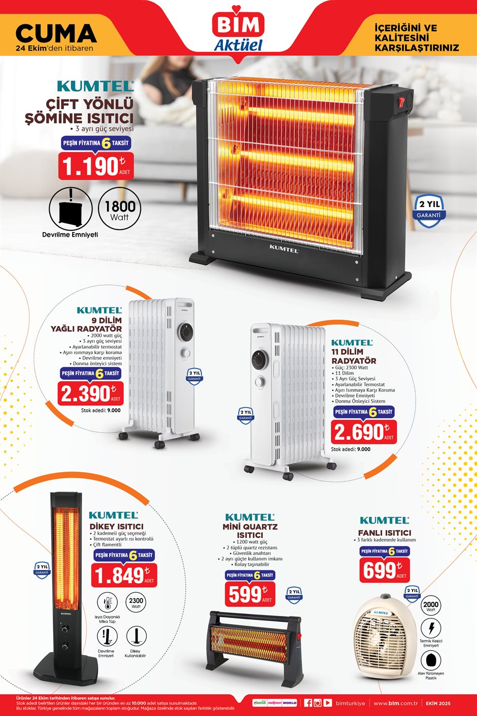 BİM 24 Ekim 2025 kışa özel ısıtıcı ürünleri