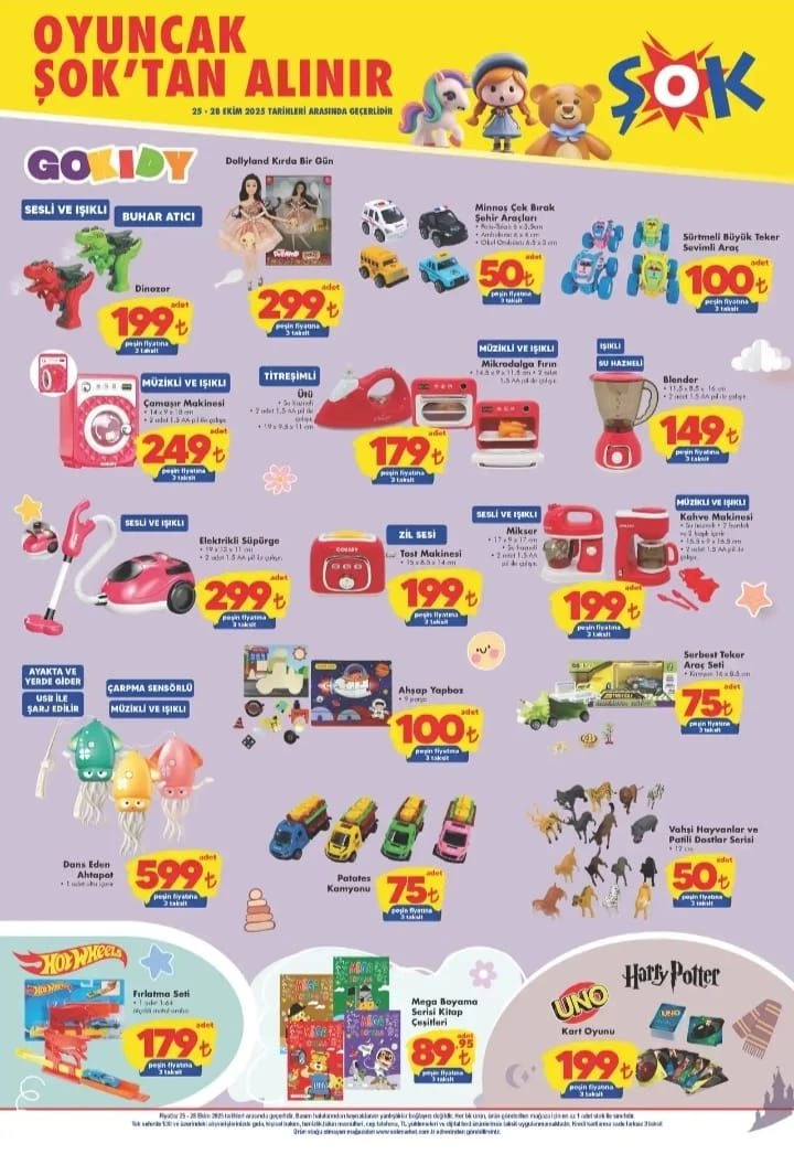 25-28 Ekim 2025 ŞOK market oyuncak kampanyası
