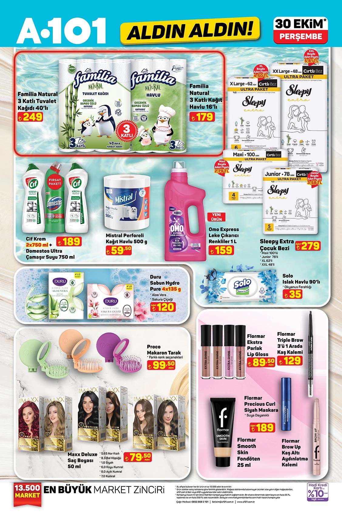30 Ekim 2025 A101 temizlik ürünleri