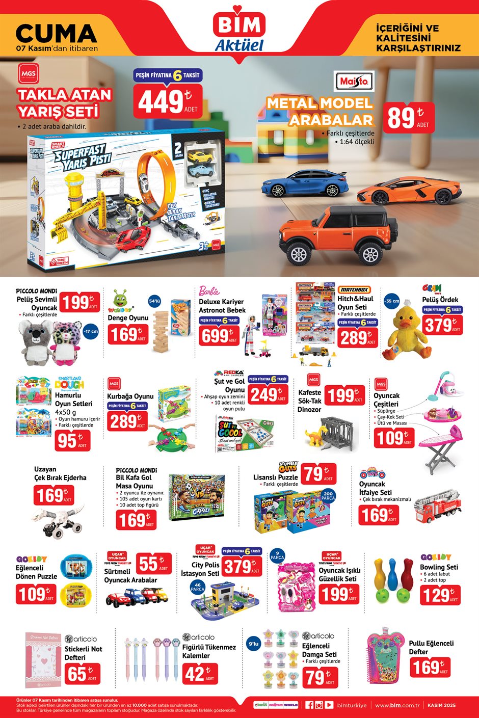7 Kasım BİM oyuncak