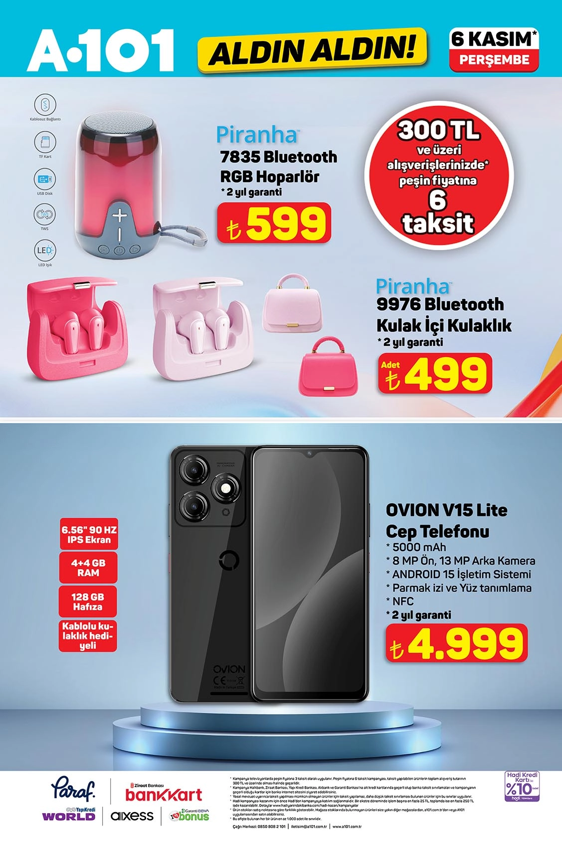 6 Kasım A101 teknoloji ürünleri