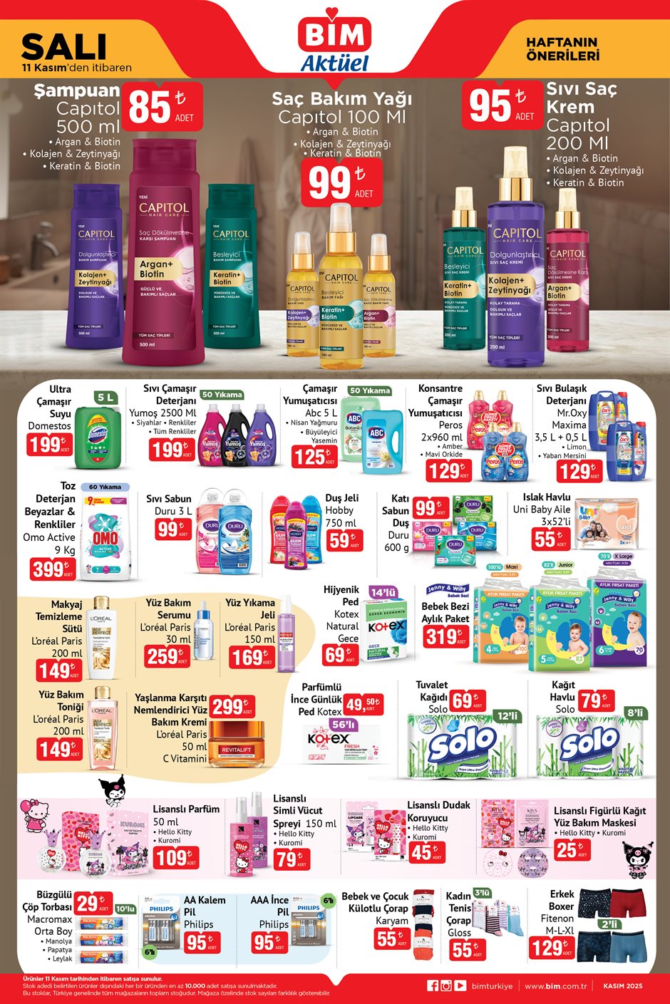 11 Kasım 2025 BİM aktüel katalog temizlik ürünleri