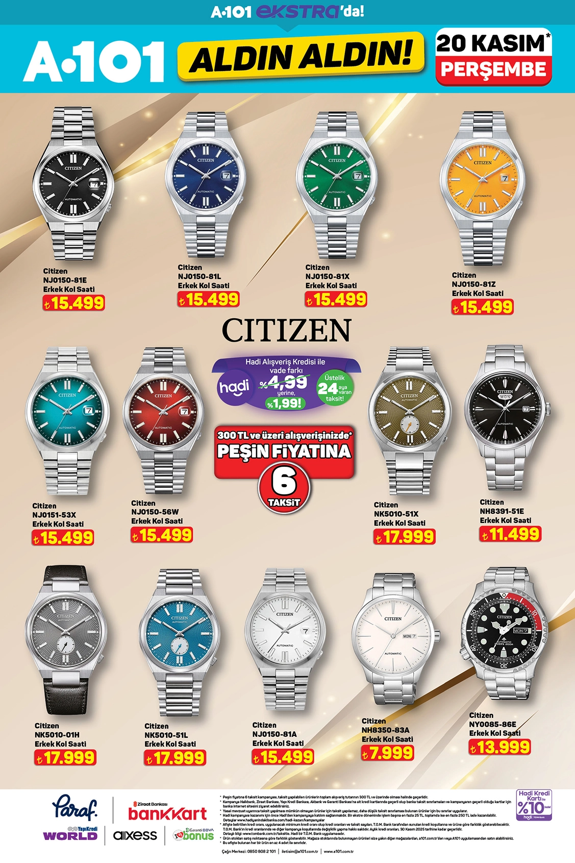 A101 Citizen kol saatleri