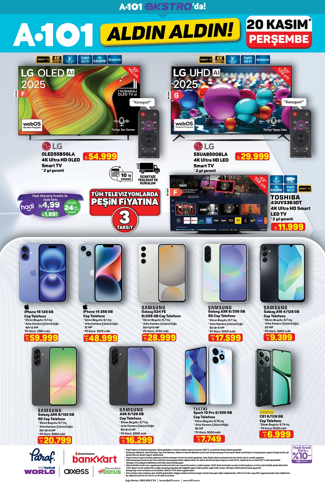 A101 LG TV ve telefon ürünleri