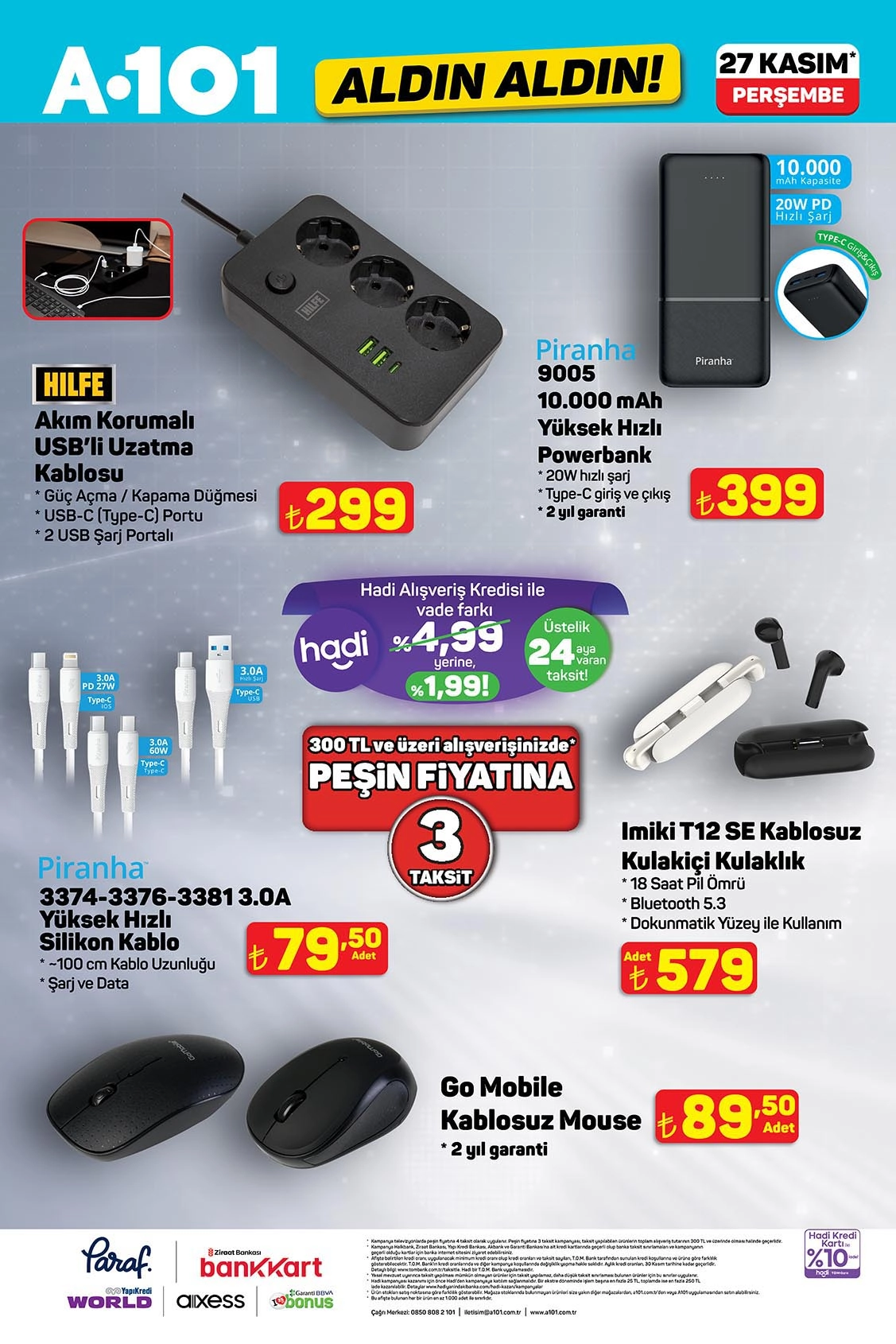 A101 27 Kasım elektronik aksesuar indirimleri