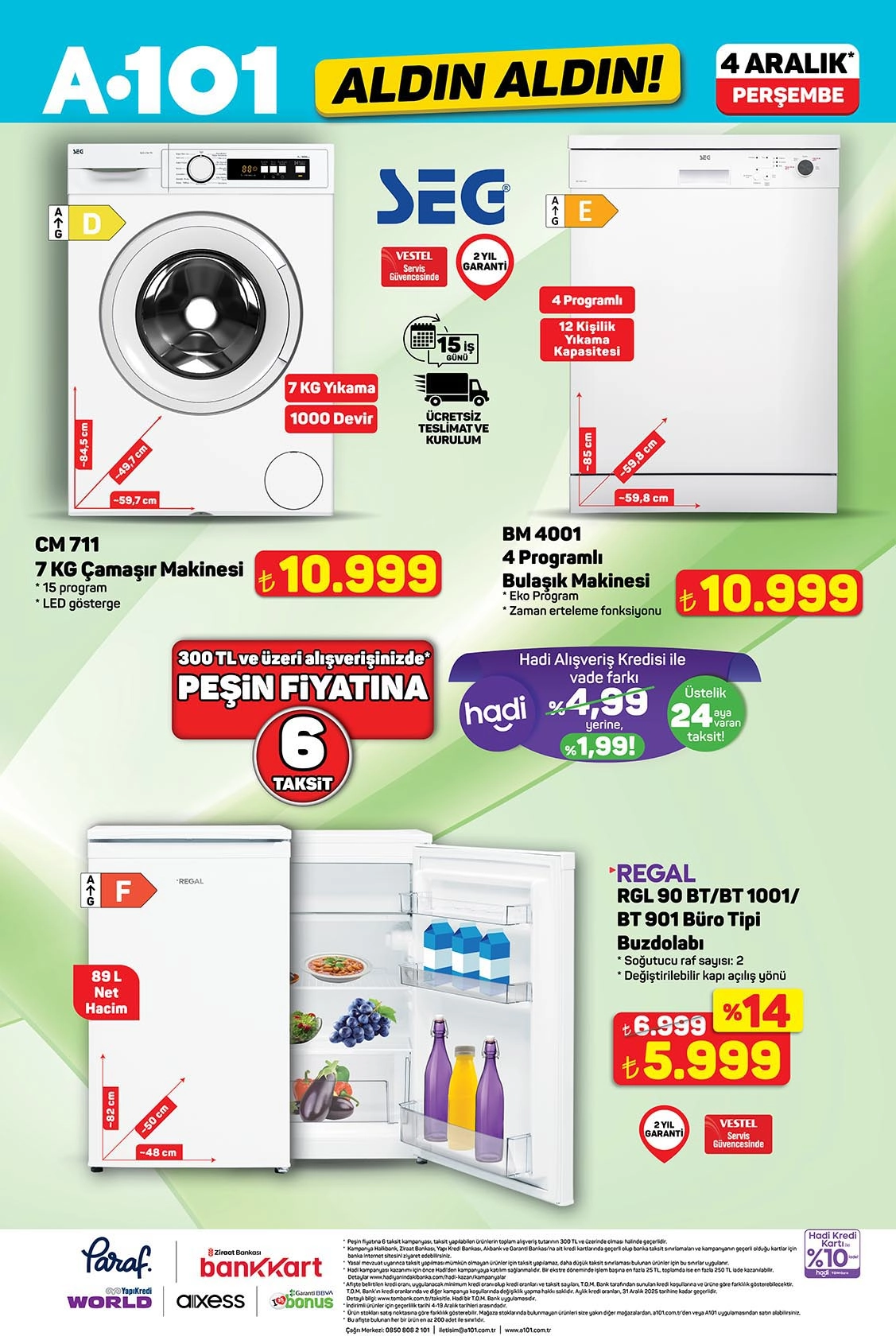 a101 aktüel katalog beyaz eşya 4 aralık 2025