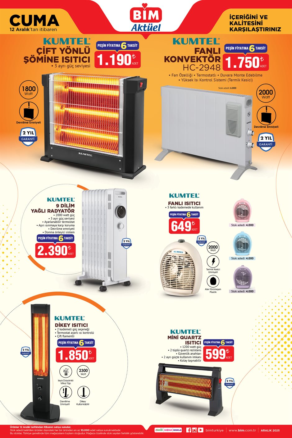 bim elektrikli ısıtıcı ürünler