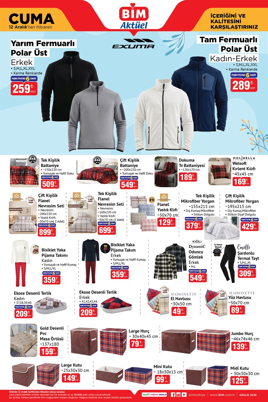 bim aktüel katalog tekstil 12 aralık