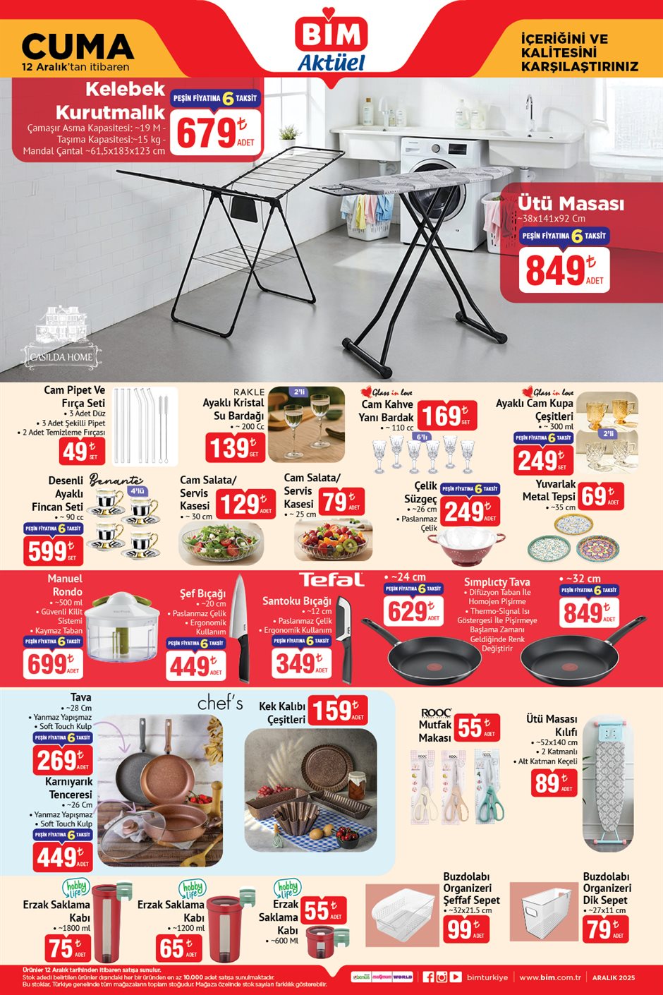 bim 12 aralık aktüel katalog mutfak ürünleri