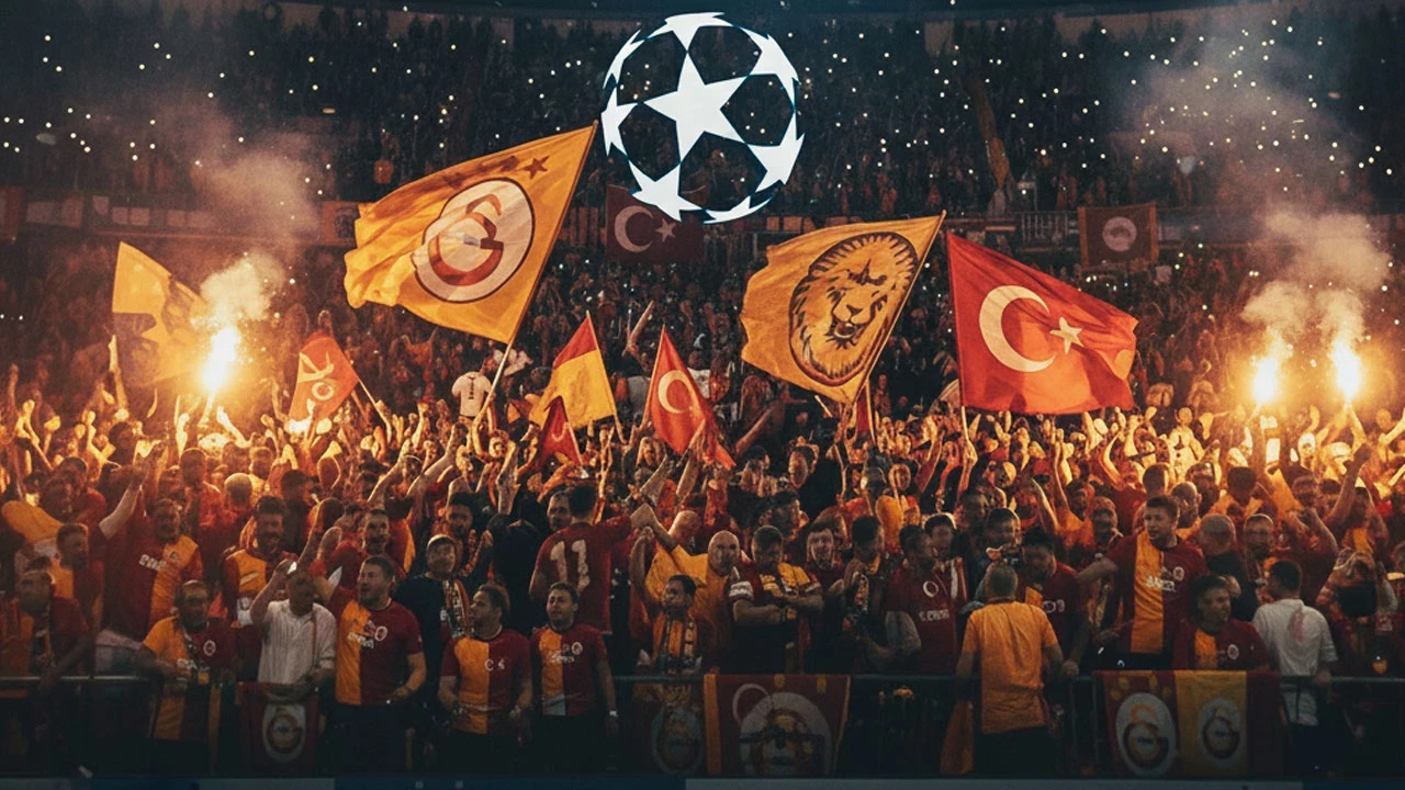 Galatasaray taraftarı Şampiyonlar Ligi’nde takımını destekliyor.
