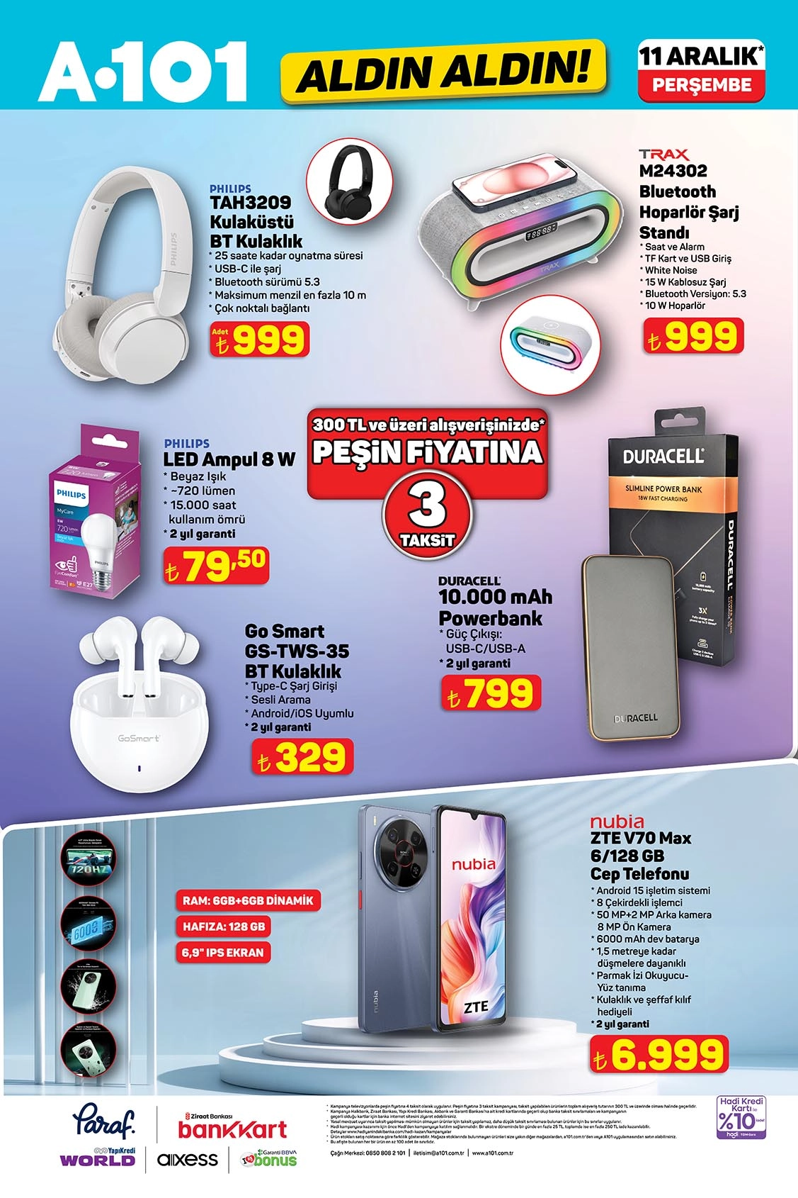 A101 11 Aralık 2025 aktüel katalog elektronik ürün indirimleri.