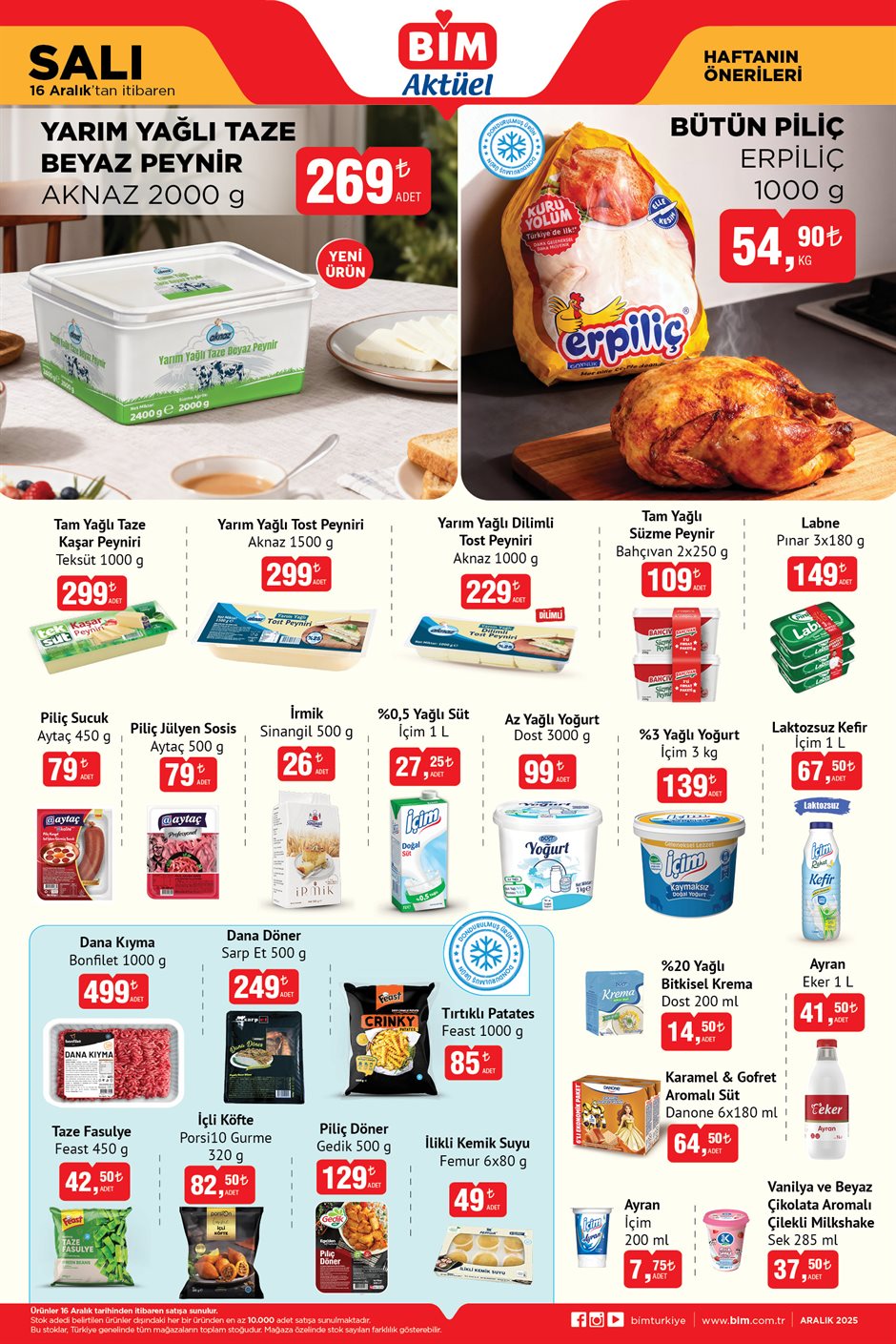 BİM 16 Aralık 2025 aktüel katalog gıda ürünleri.