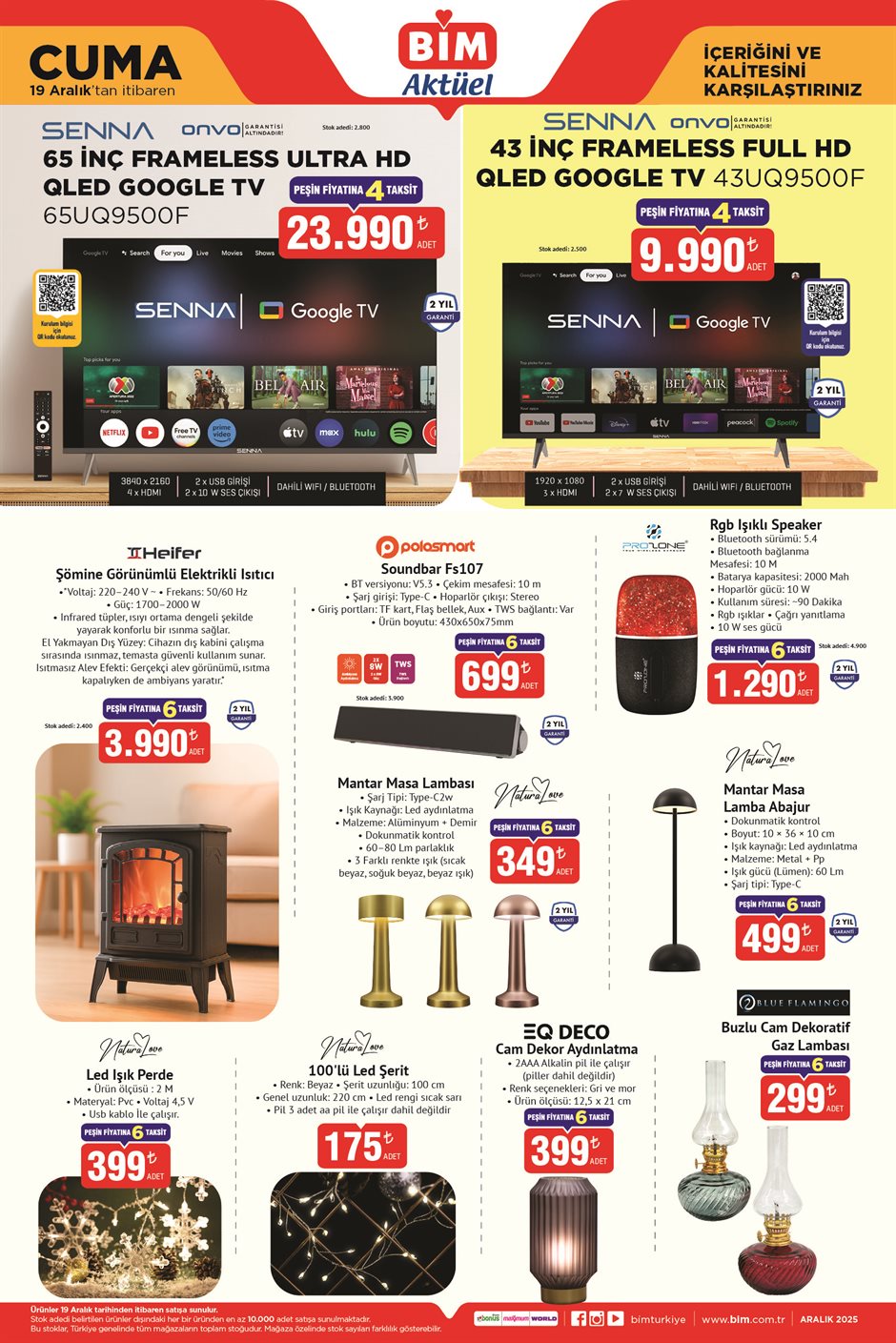 BİM 19 Aralık 2025 aktüel katalog elektronik ürünleri.