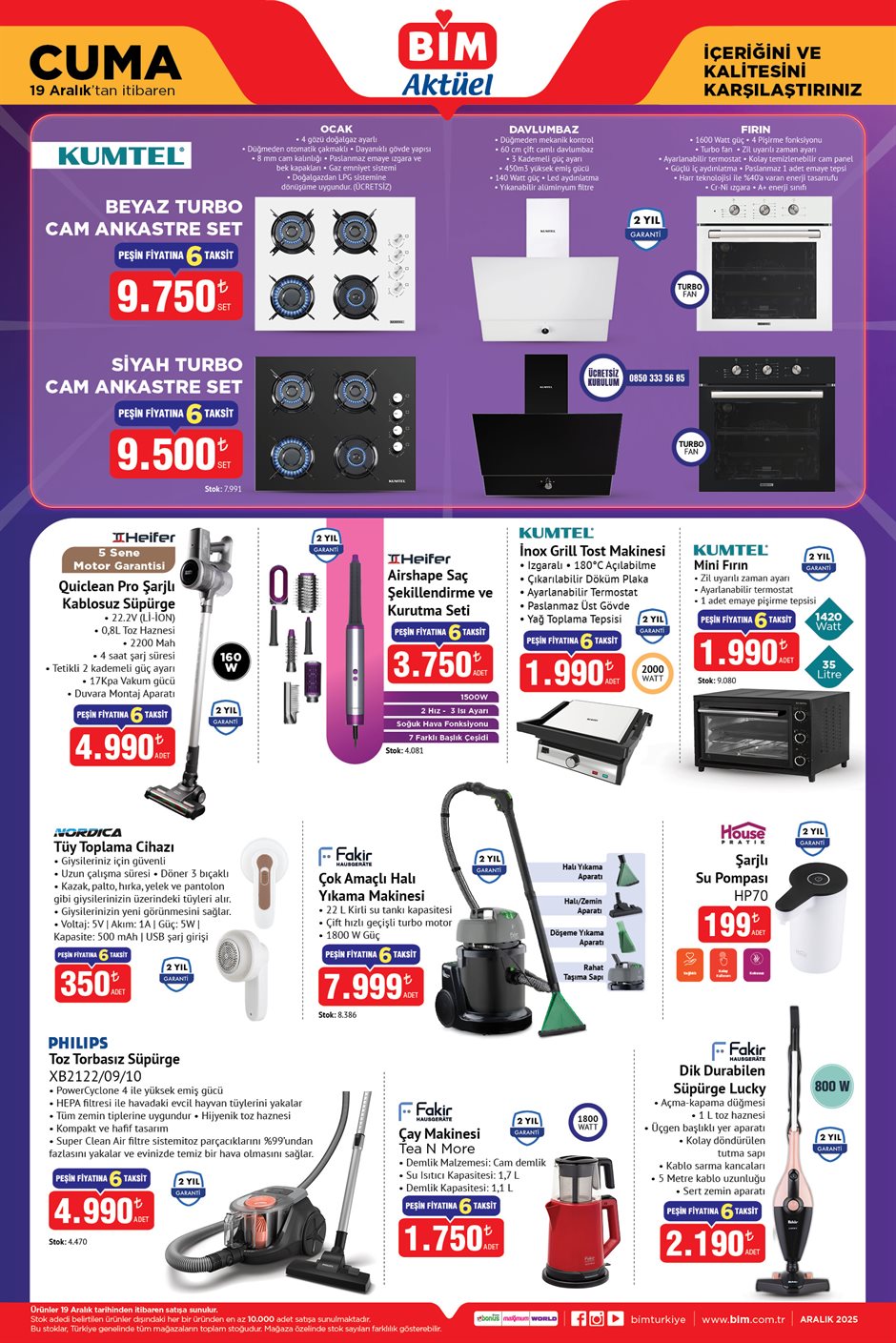 BİM 19 Aralık 2025 aktüel katalog küçük ev aletleri