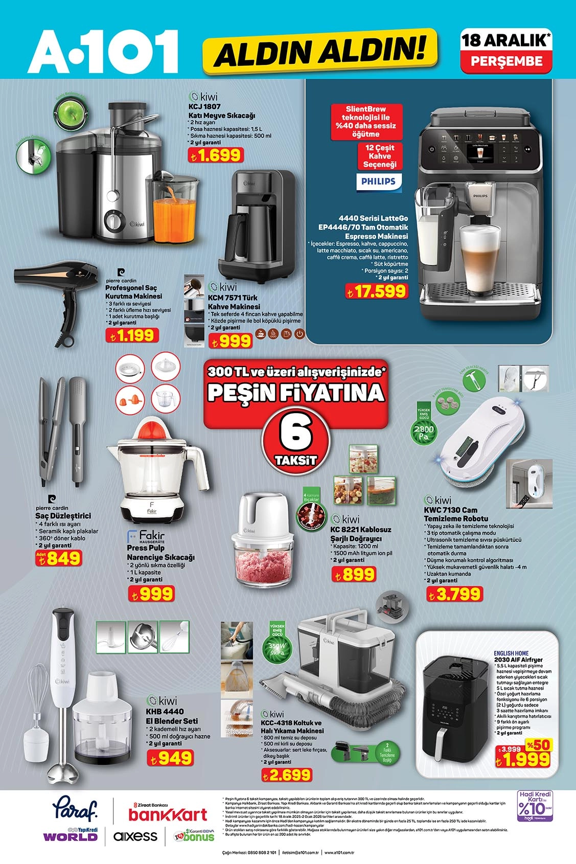A101 18 Aralık Aldın Aldın aktüel küçük ev aletleri kataloğu