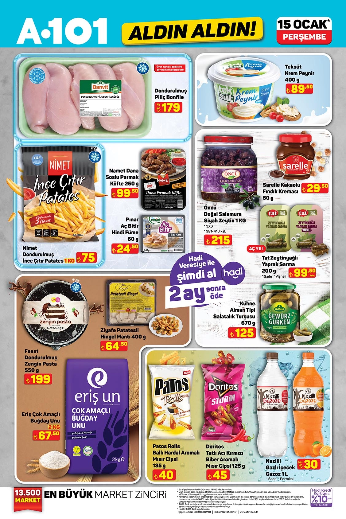A101 aktüel katalog 15 Ocak gıda ürünleri