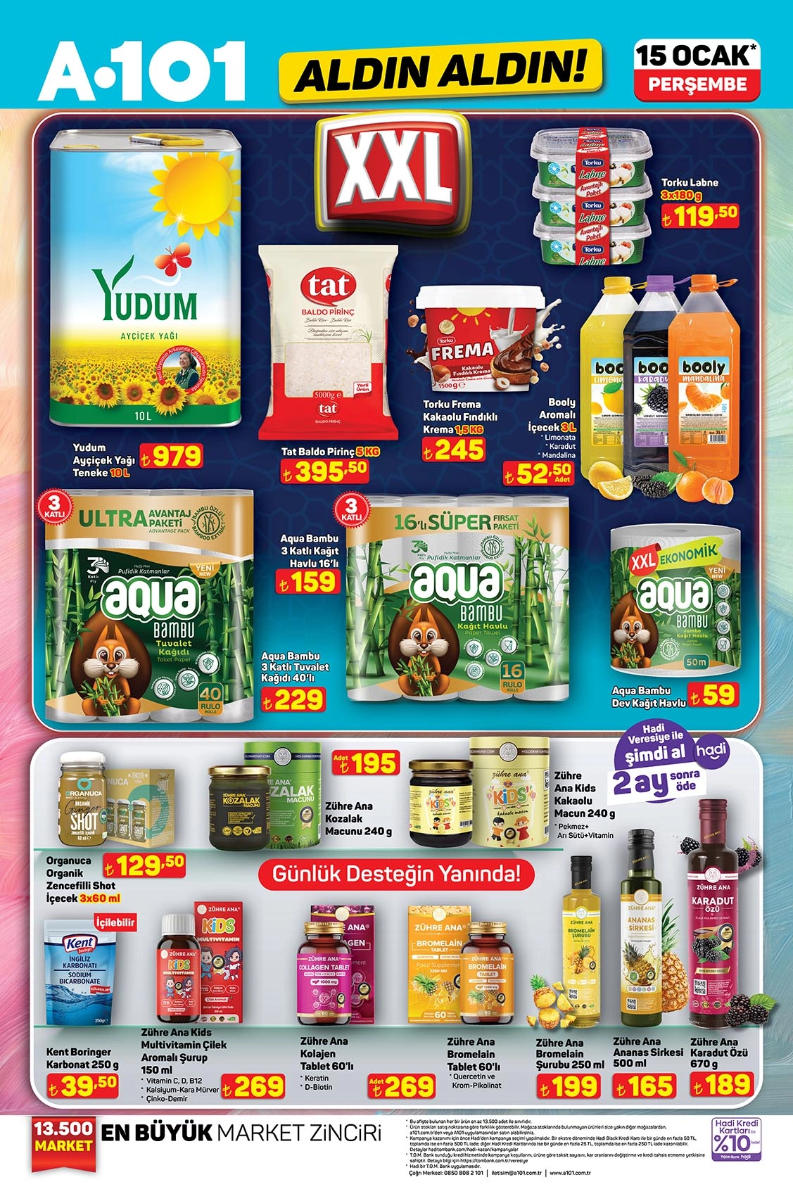 A101 Aldın Aldın XXL paket ürünleri