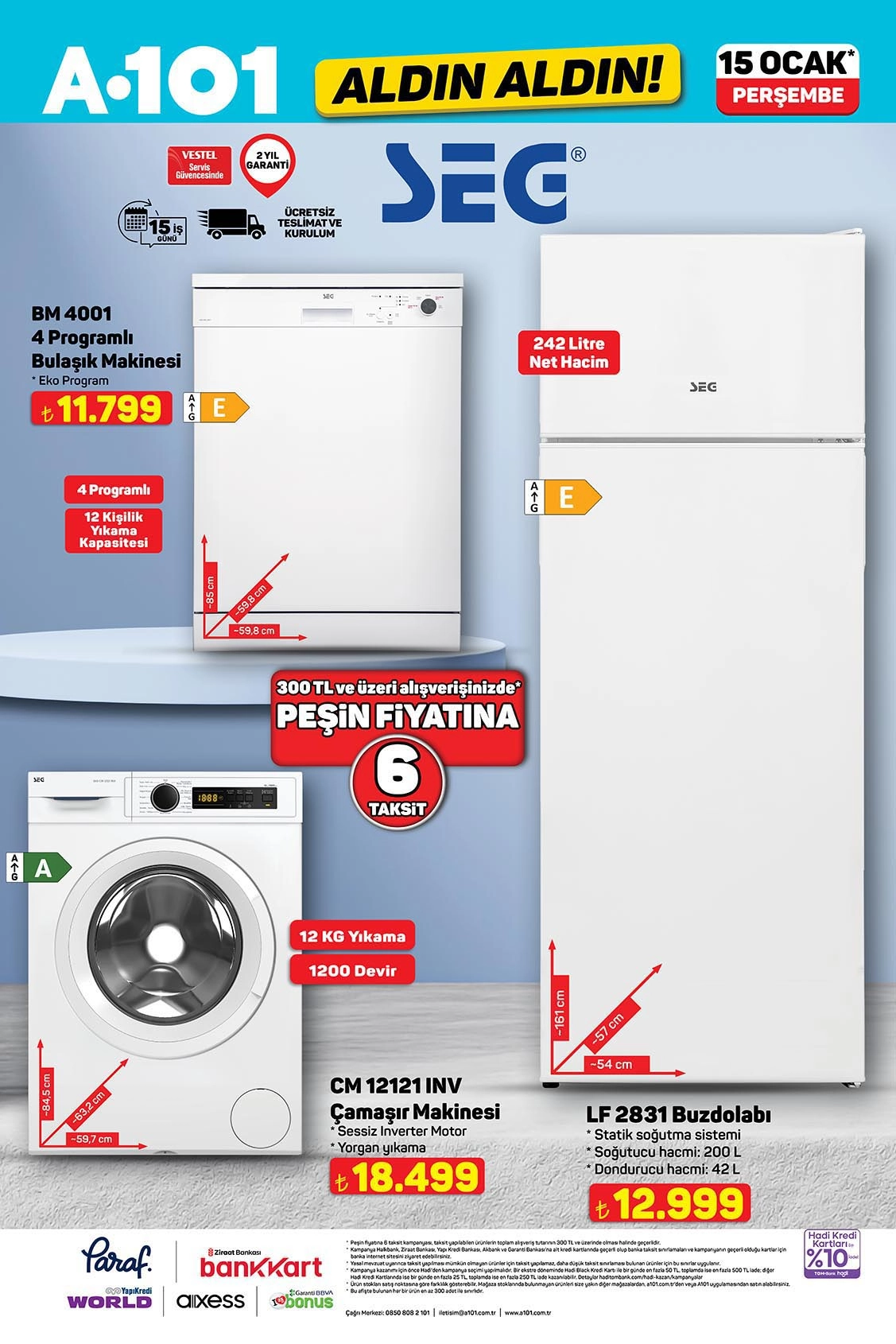 A101 beyaz eşya Aldın Aldın ürünleri