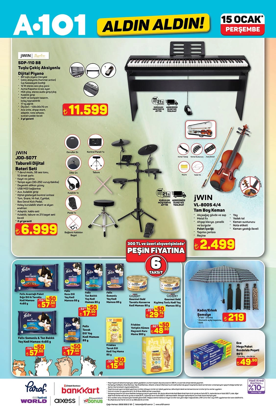 A101 aktüel katalog 15 Ocak elektronik ve evcil hayvan ürünleri