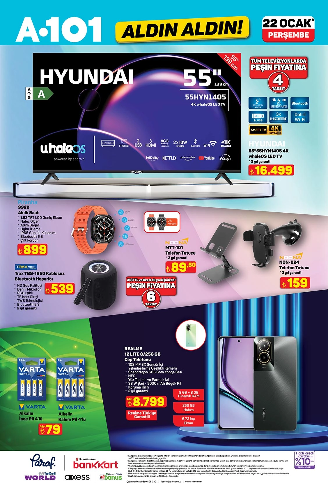 A101 22 Ocak aktüel elektronik ürünleri