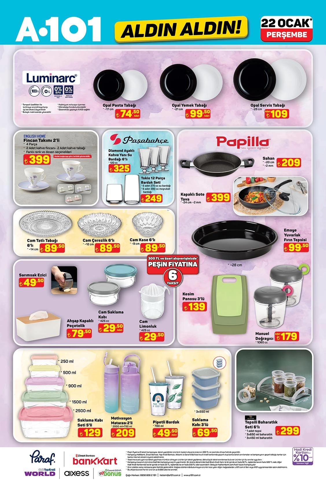 A101 22 Ocak mutfak ürünleri