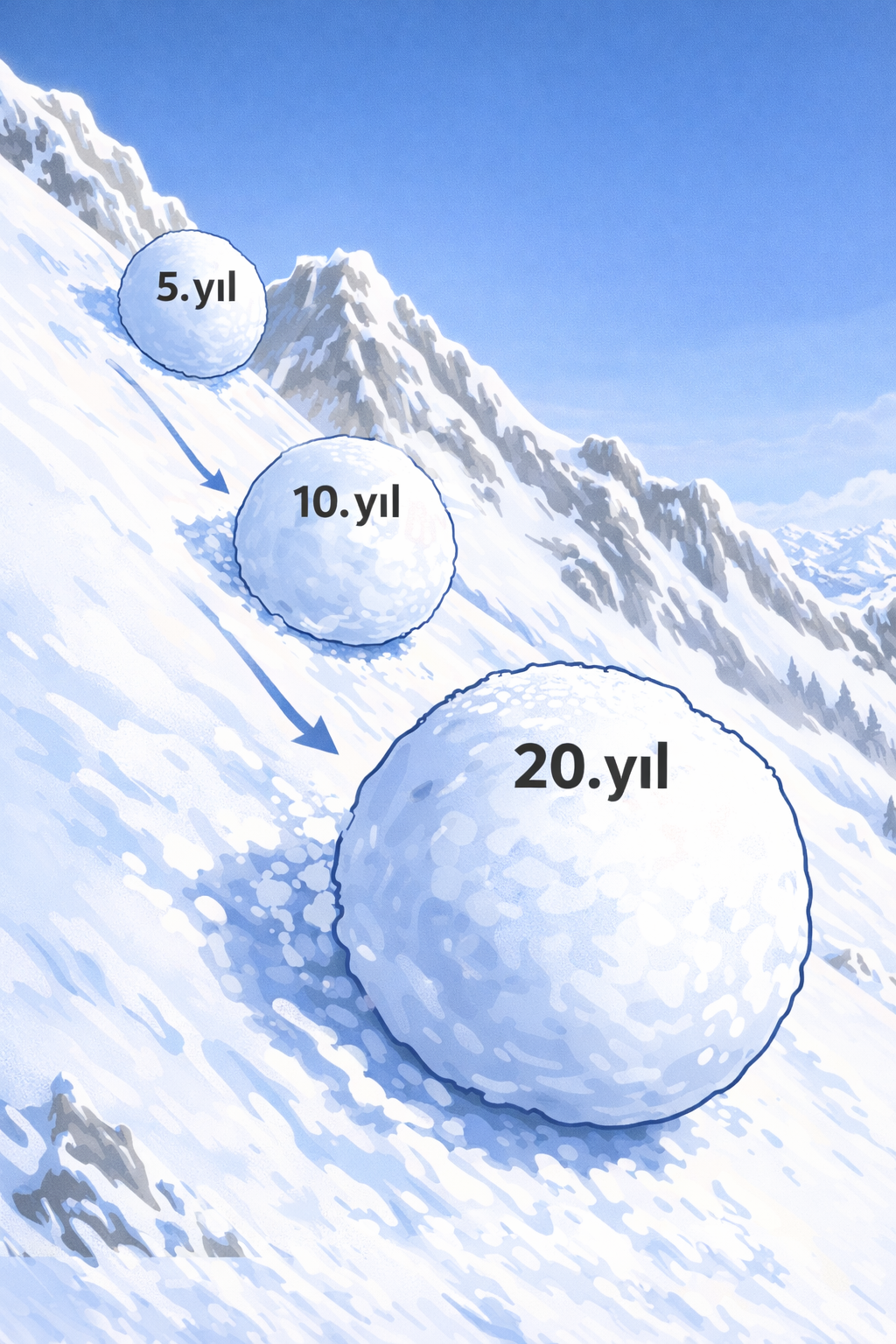 Zaman geçtikçe katlanarak büyüyen birikimin matematiksel temsili.