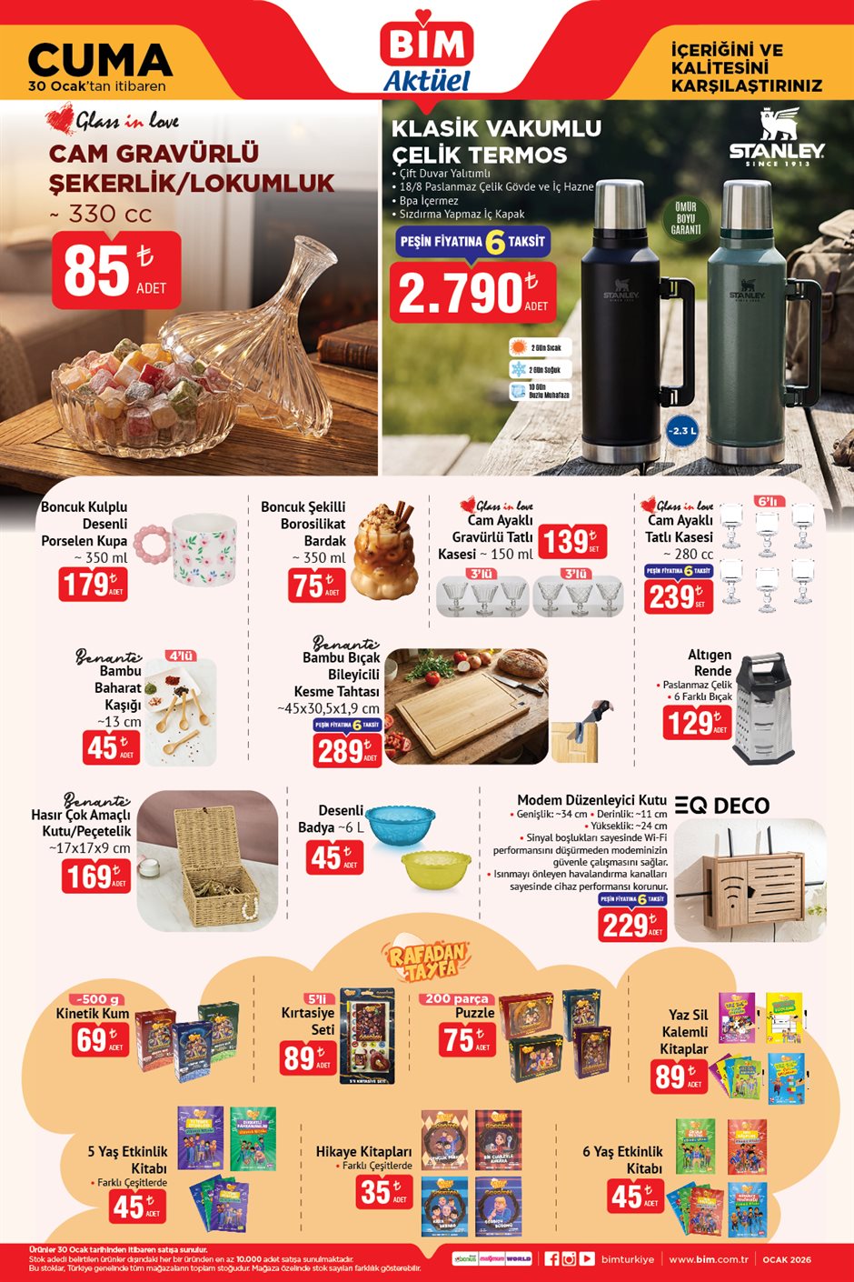 BİM aktüel katalog mutfak ve ev ürünleri.