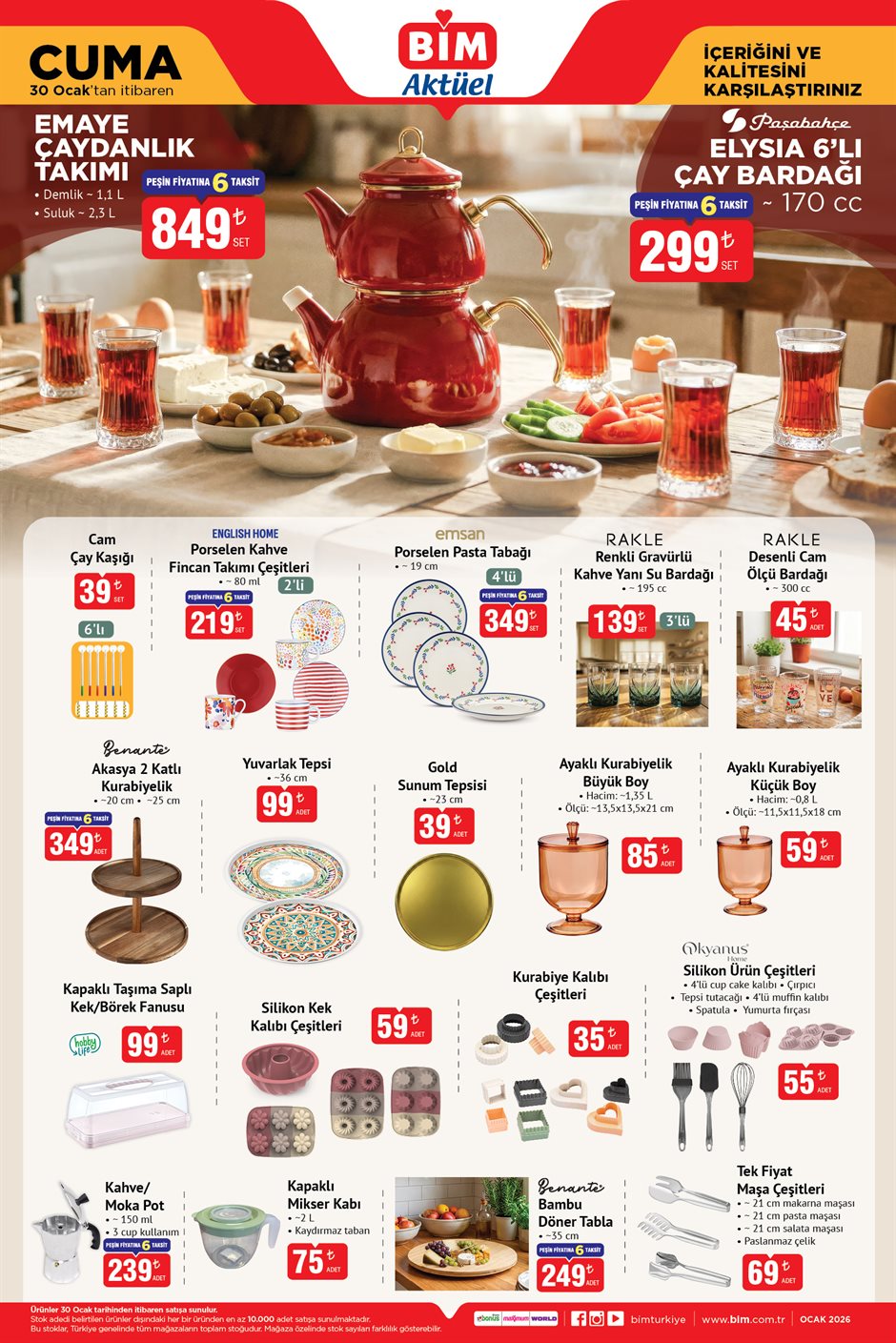 BİM aktüel katalog sofra ve mutfak setleri.
