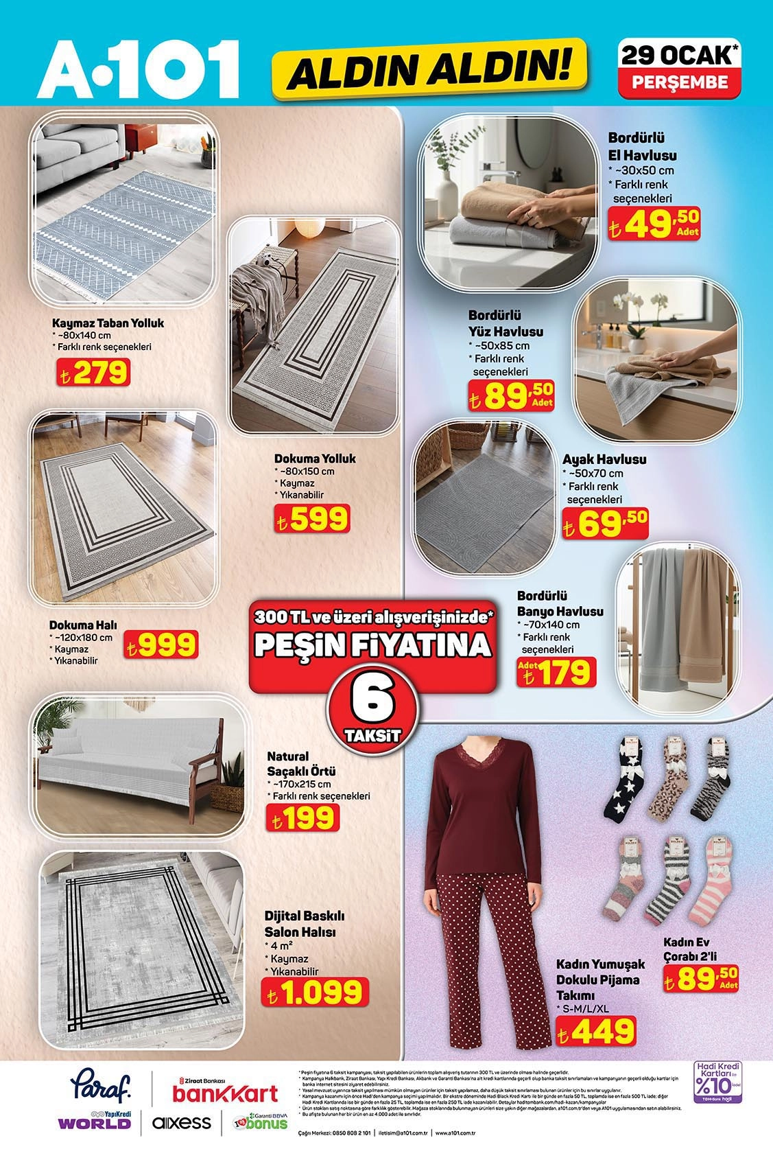 A101 ev tekstili ve pijama fiyatları