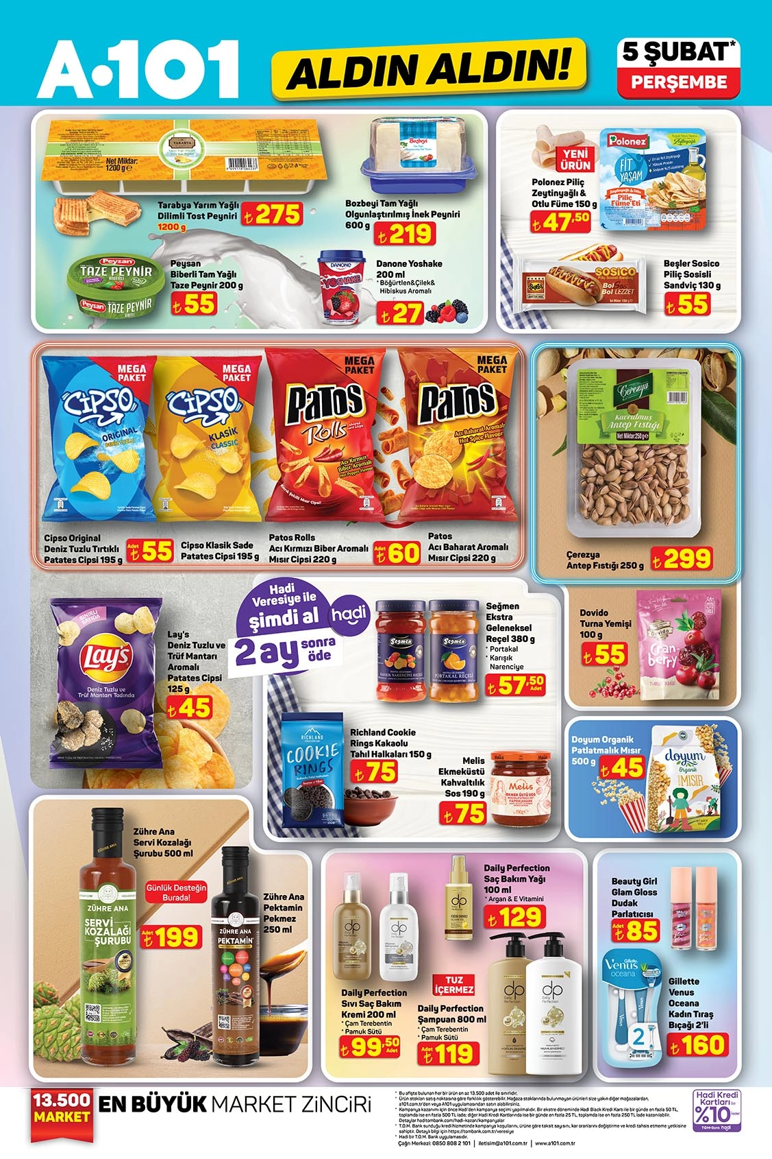A101 katalog 5 Şubat şarküteri ve atıştırmalık ürünler