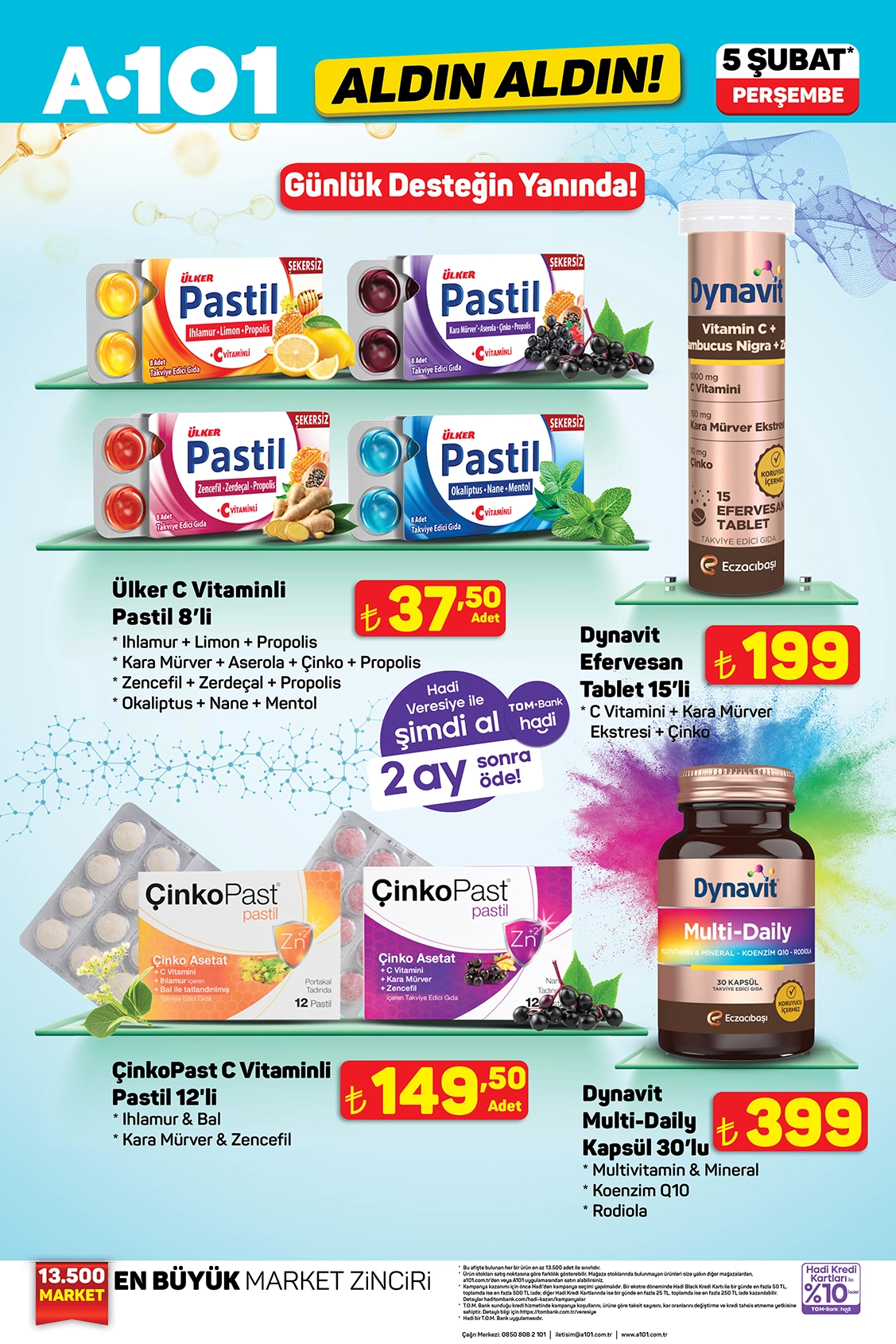 A101 aktüel vitamin ve kişisel bakım ürünleri