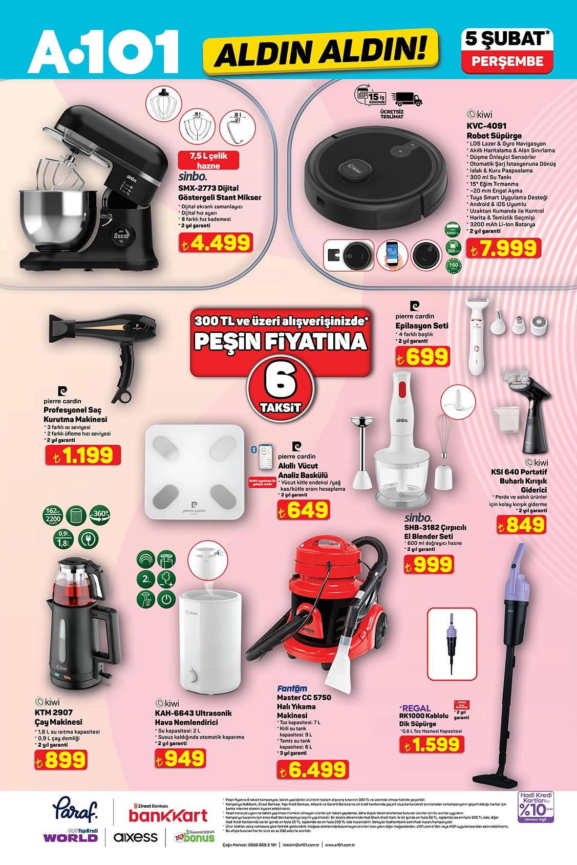 A101 afişinde küçük ev aletleri