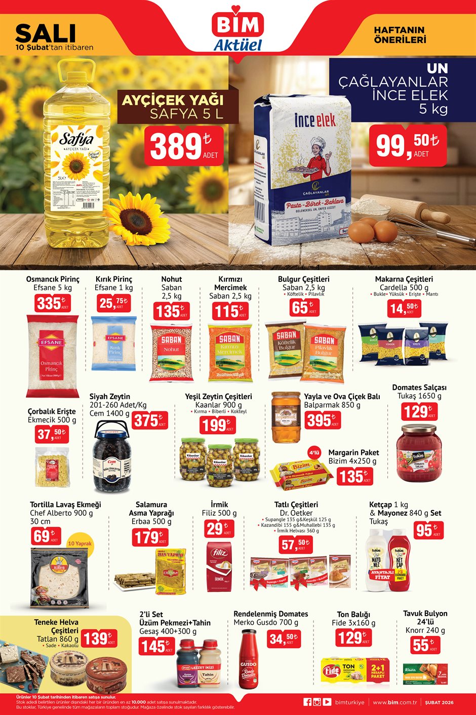 BİM’de bu hafta gıda ürünlerinde indirimler.