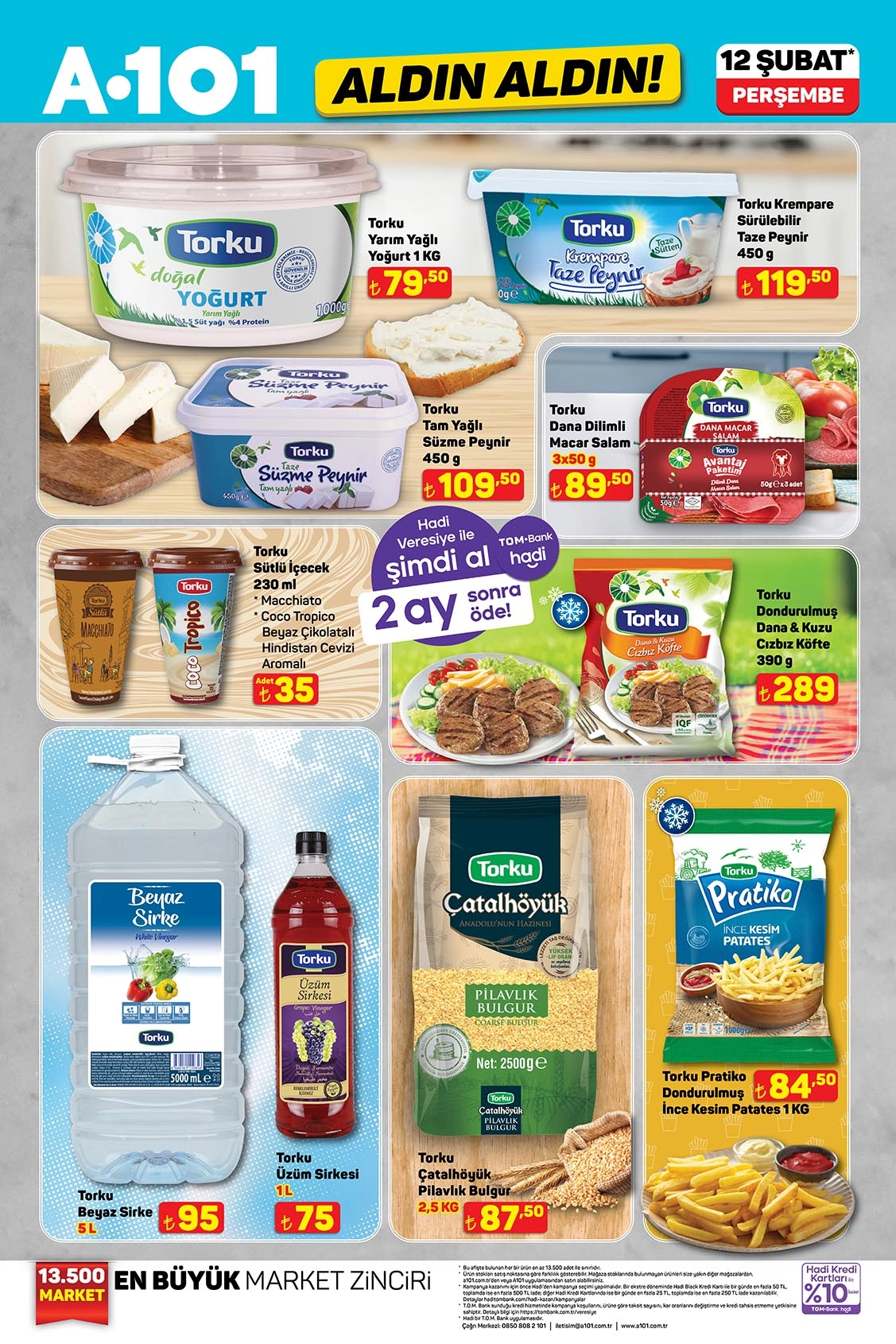 A101 Torku ürünleri 12 Şubat