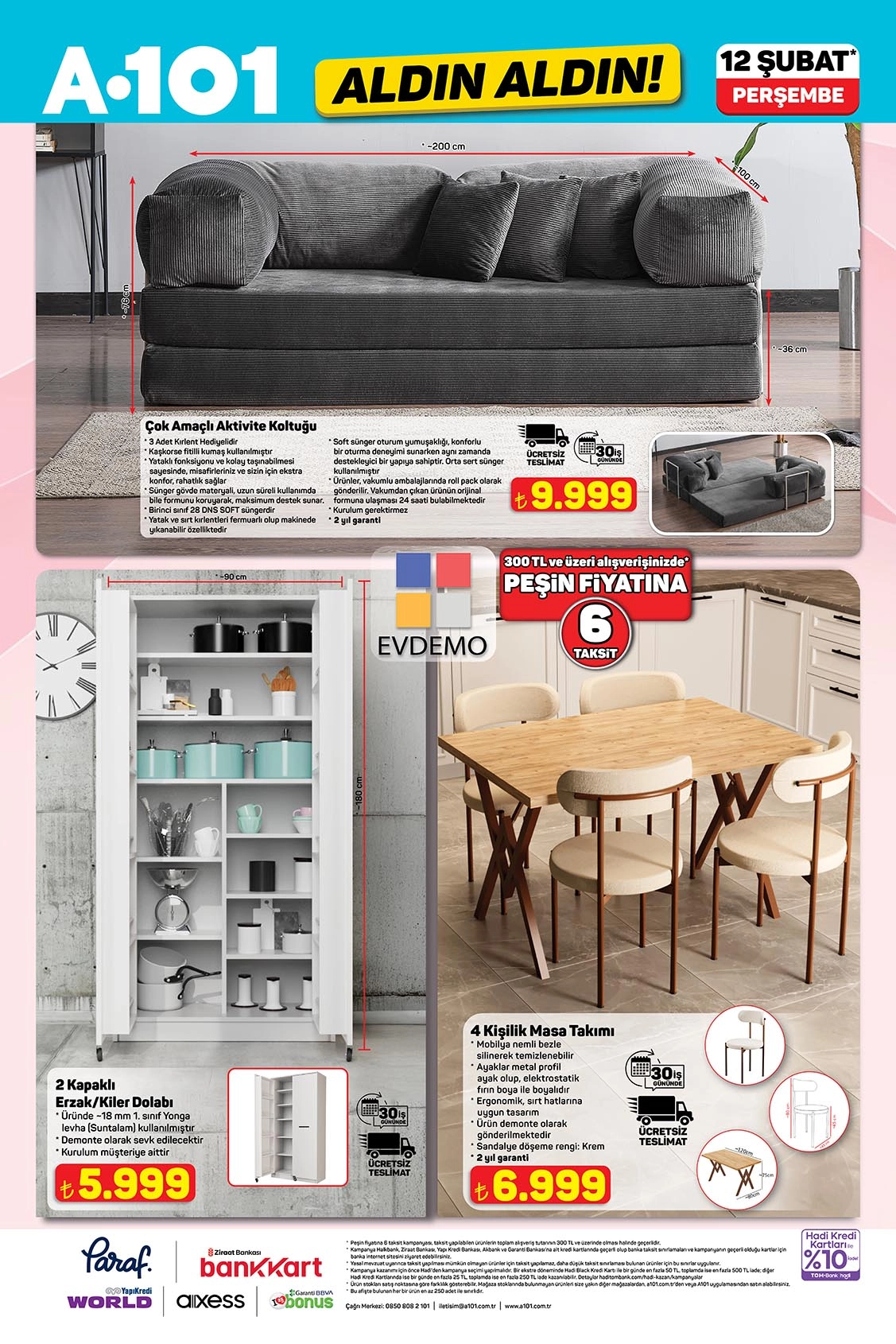 A101 koltuk ve masa takımı 12 Şubat