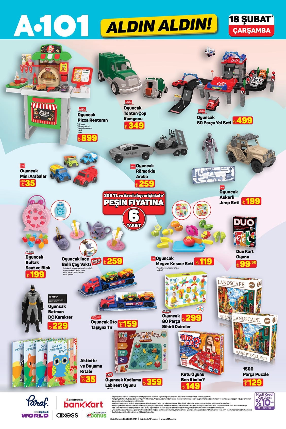 A101 oyuncak fiyatları 18 Şubat