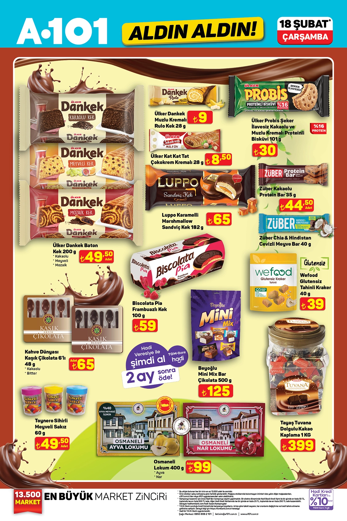 A101 atıştırmalık ve çikolata fiyatları