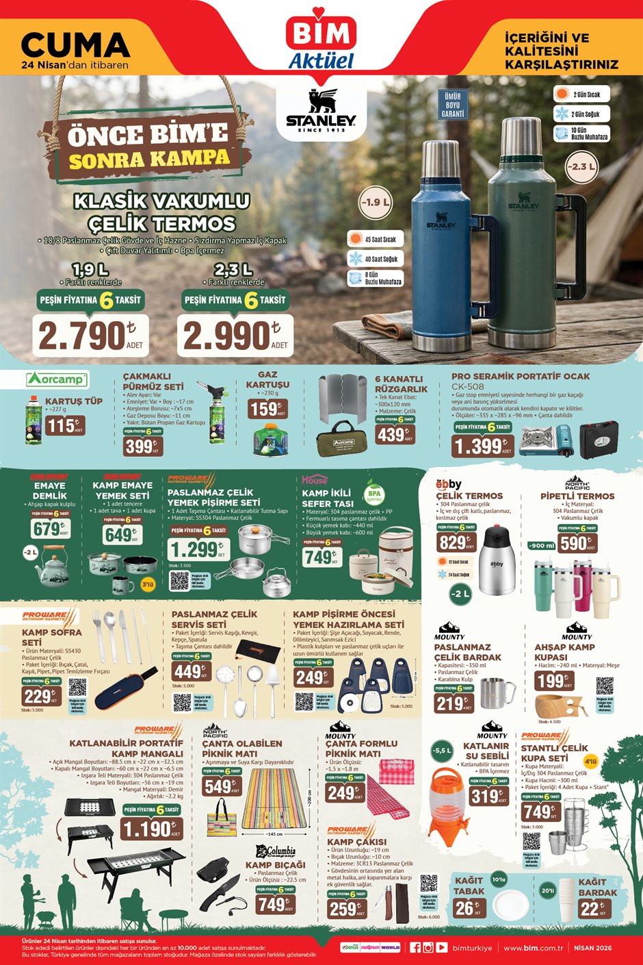 bim 24 nisan 2026 aktüel katalog kamp ürünleri