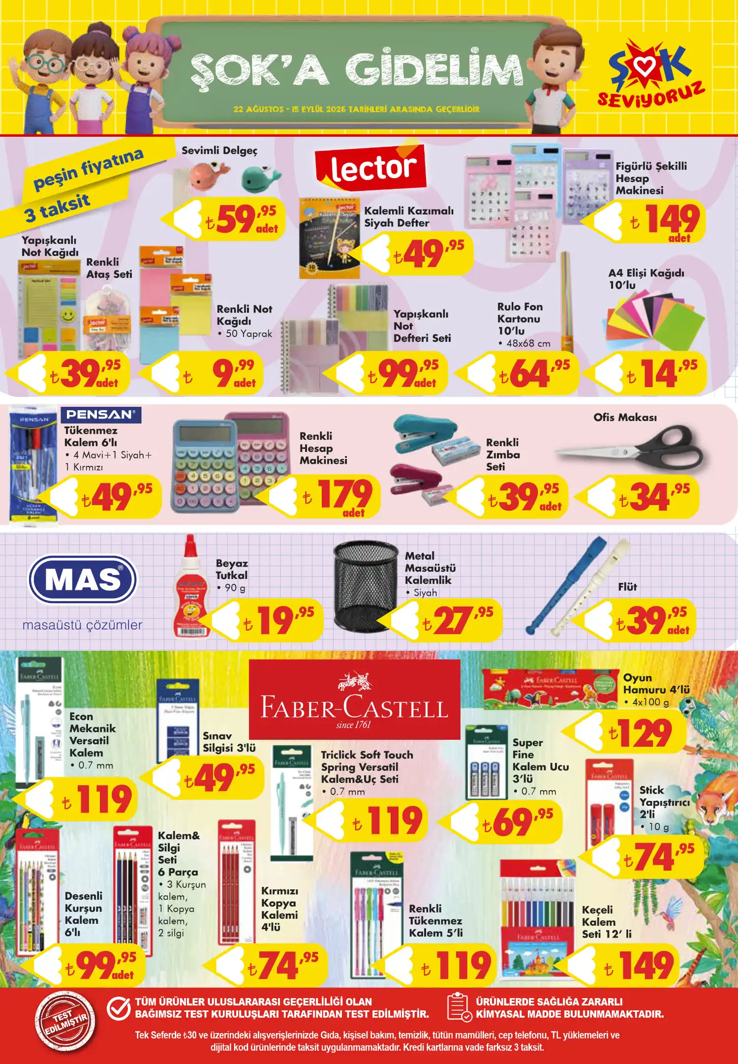 ŞOK 2026 Faber-Castell kırtasiye ürünleri