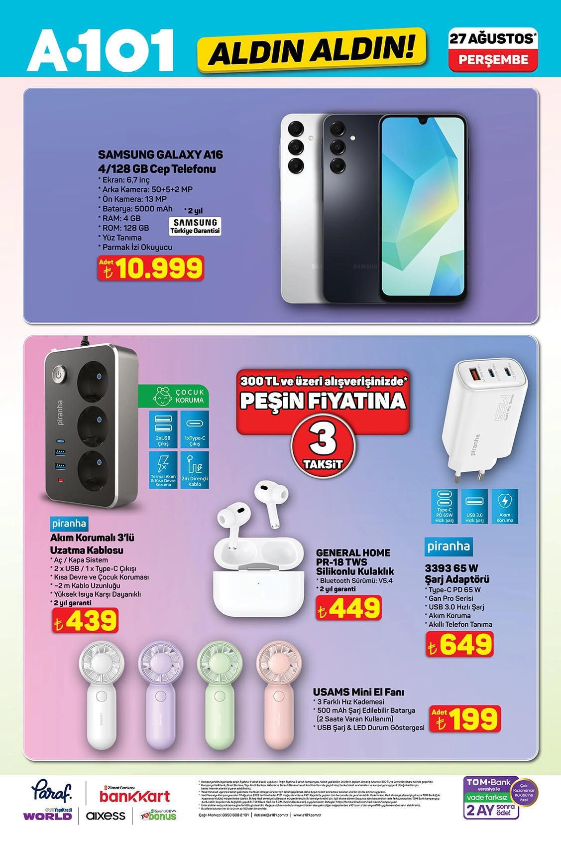 A101 Samsung Galaxy A16 ve elektronik ürünler