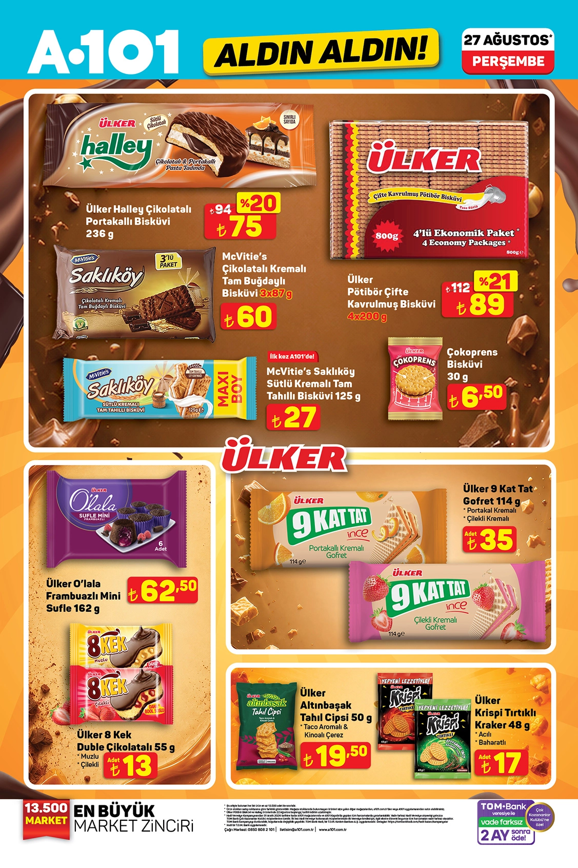 A101 27 Ağustos Ülker ürünleri