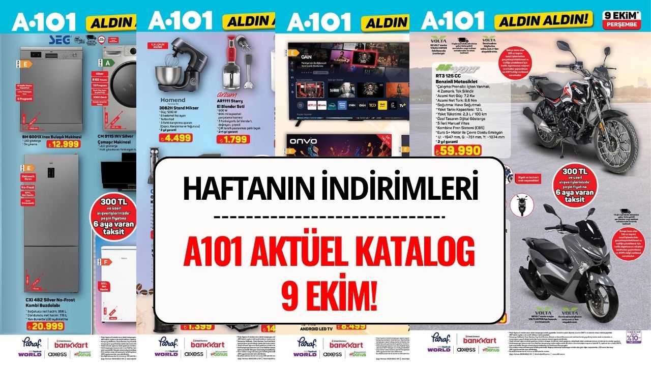 A101 9 Ekim 2025 Aktüel Kataloğu: Bu Hafta A101 Aldın Aldın Fırsatları!