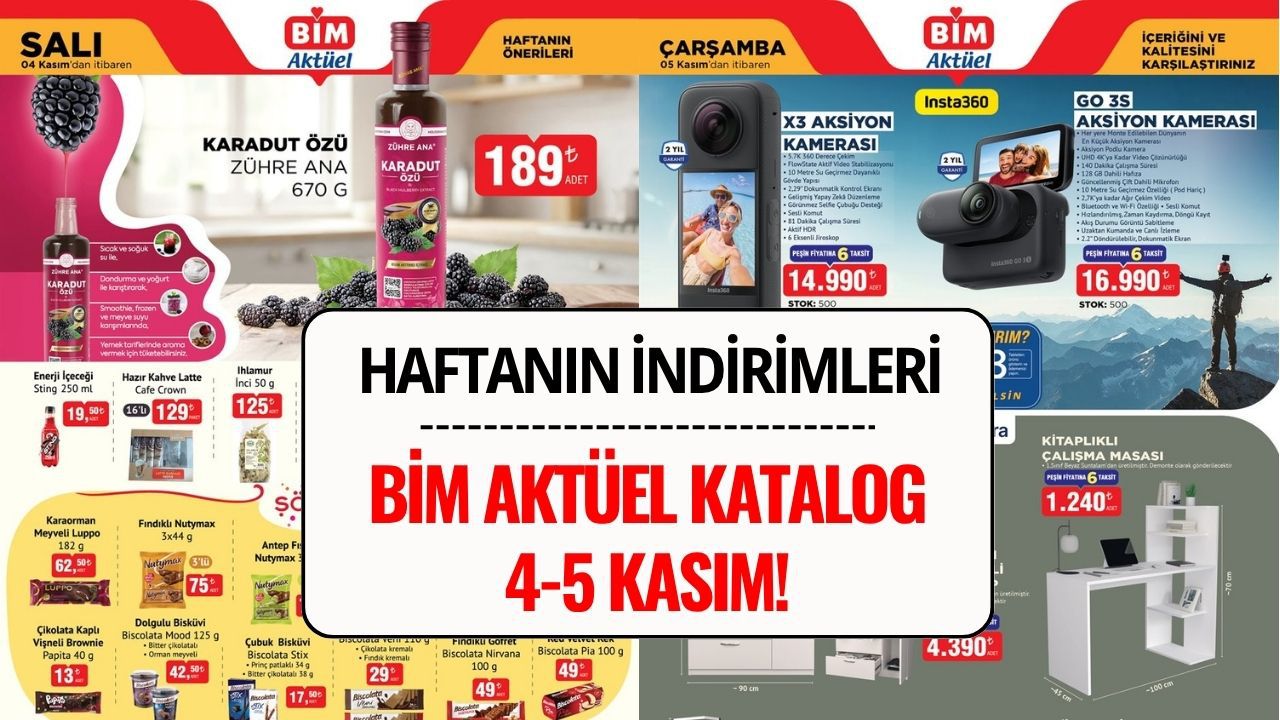 BİM 4-5 Kasım 2025 Aktüel Kataloğu: BİM'e Aksiyon Kamerası Geliyor!