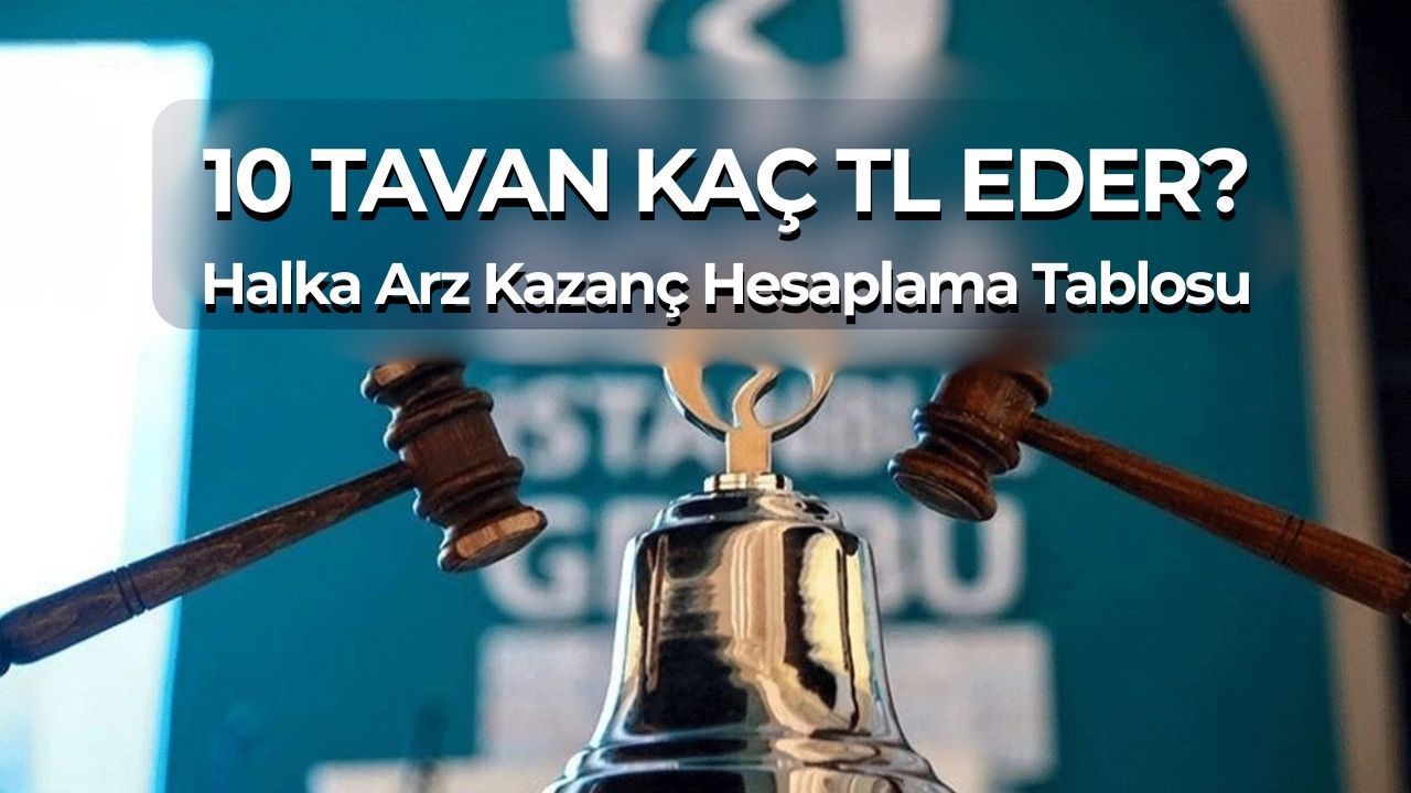 Halka Arz Kazanç Hesaplama Tablosu 2026 | Kaç Tavan Kaç TL?
