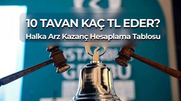 Halka Arz Kazanç Hesaplama Tablosu 2026 | Kaç Tavan Kaç TL?